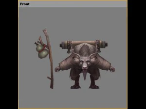 low poly 3d monster - beckham 3D Model