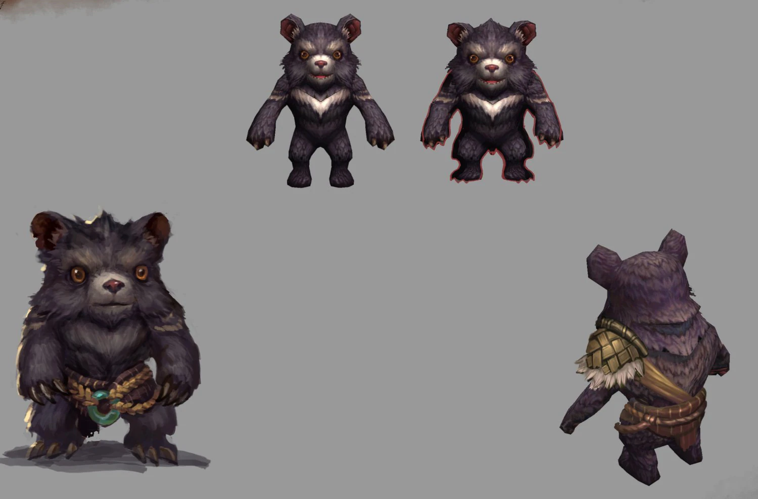 low poly 3d monster - bear 3D Model .c4d .max .obj .3ds .fbx .stl .blend