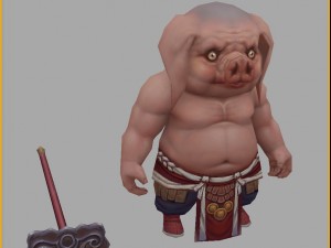 low poly 3d monster - the piglet 01 3D Model