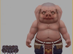 low poly 3d monster - the piglet 01 3D Model