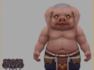 low poly 3d monster - the piglet 01 3D Model