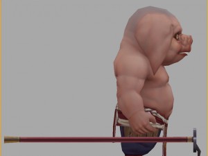 low poly 3d monster - the piglet 01 3D Model