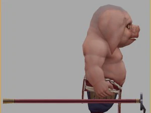 low poly 3d monster - the piglet 01 3D Model
