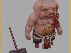 low poly 3d monster - the little pig 02 3D Model