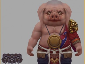 low poly 3d monster - the little pig 02 3D Model