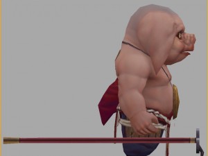 low poly 3d monster - the little pig 02 3D Model