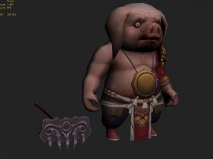 low poly 3d monster - the little pig 02 3D Model