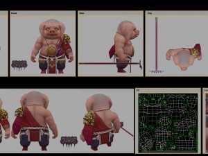 low poly 3d monster - the little pig 02 3D Model