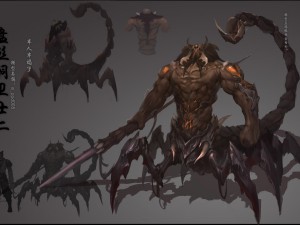 low poly 3d monster - the scorpion man 3D मॉडल