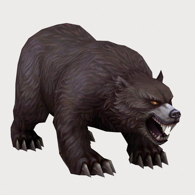 low poly 3d monster - bear 01 3D Model .c4d .max .obj .3ds .fbx .stl .blend 