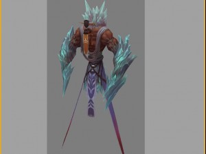 low poly 3d monster - black ice Model 3D