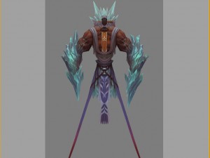 low poly 3d monster - black ice Model 3D