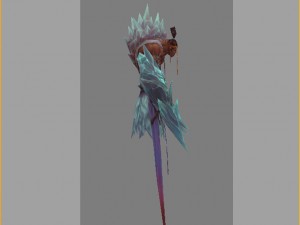 low poly 3d monster - black ice Model 3D