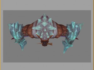 low poly 3d monster - black ice Model 3D