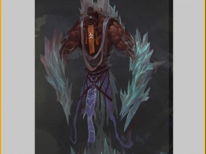 low poly 3d monster - black ice Model 3D
