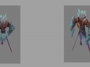low poly 3d monster - black ice Model 3D