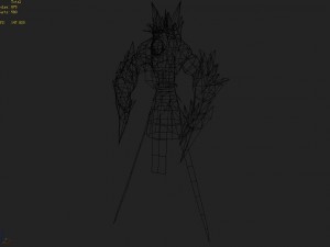 low poly 3d monster - black ice Model 3D
