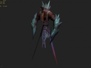low poly 3d monster - black ice Model 3D