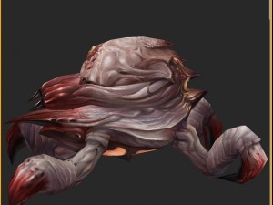 low poly 3d monster - blood larvae Modello 3D
