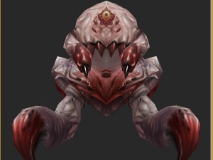 low poly 3d monster - blood larvae Modello 3D