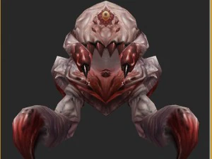 low poly 3d monster - blood larvae 3D Model