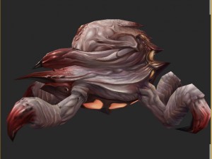 low poly 3d monster - blood larvae Modello 3D