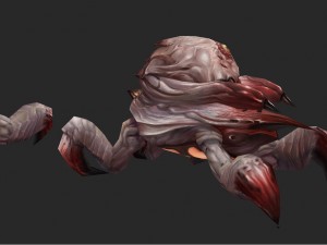 low poly 3d monster - blood larvae Modello 3D