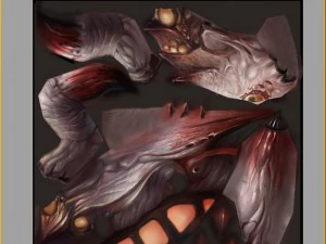 low poly 3d monster - blood larvae 3D Model