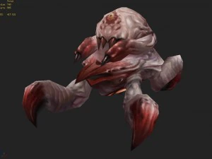 low poly 3d monster - blood larvae 3D Model