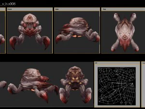 low poly 3d monster - blood larvae 3D Model