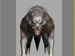 low poly 3d monster - wild wolf Model 3D