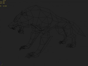low poly 3d monster - wild wolf Model 3D