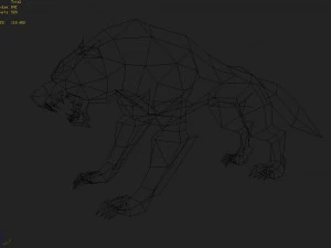 low poly 3d monster - wild wolf 3D Model