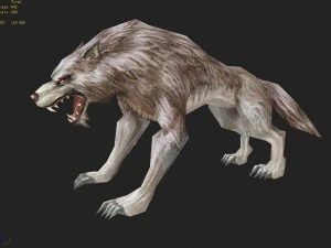 low poly 3d monster - wild wolf 3D Model