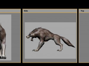 low poly 3d monster - wild wolf Model 3D