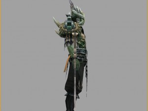low poly 3d monster - silver horn Model 3D