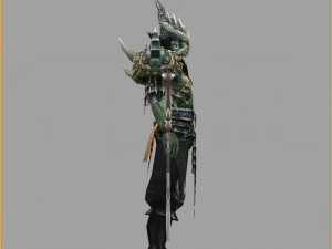 लो पॉली 3डी मॉन्स्टर - सिल्वर हॉर्न 3D मॉडल