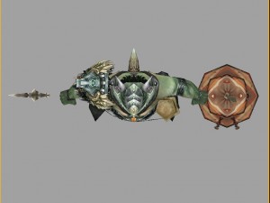 low poly 3d monster - silver horn Model 3D
