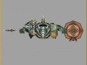 लो पॉली 3डी मॉन्स्टर - सिल्वर हॉर्न 3D मॉडल