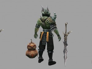 low poly 3d monster - silver horn Model 3D