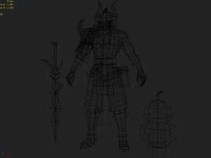 low poly 3d monster - silver horn Model 3D