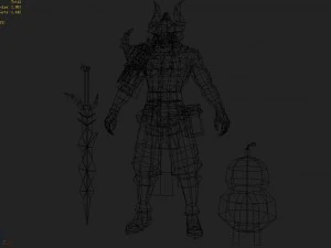 लो पॉली 3डी मॉन्स्टर - सिल्वर हॉर्न 3D मॉडल