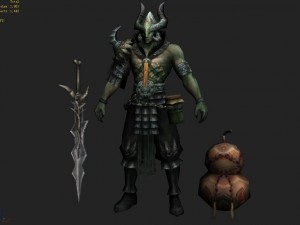 low poly 3d monster - silver horn Model 3D