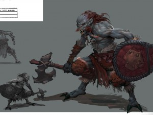 low poly 3d monster - silver rhino shield soldier 3D Model