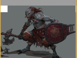 low poly 3d monster - silver rhino shield soldier Model 3D