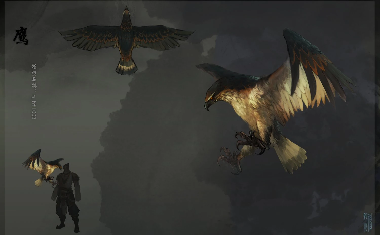 low poly 3d monster - hawk 3D Model .c4d .max .obj .3ds .fbx .stl .blend 