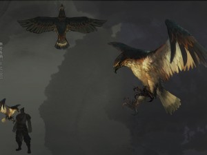 low poly 3d monster - hawk Modello 3D