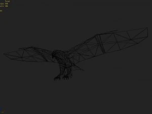 low poly 3d monster - hawk 3D Model