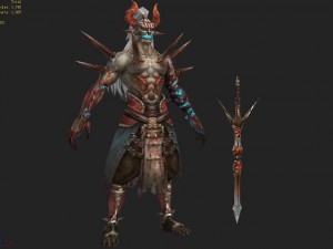 low poly 3d monster - native monster 01 3D Model