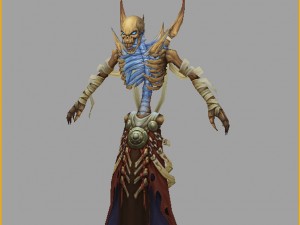 low poly 3d monster - remote the skeleton 3Dモデル